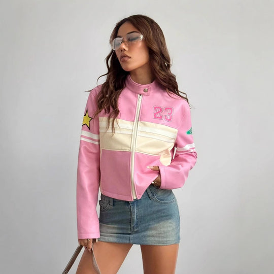 Damen Sportliche Kurzjacke mit detailreichen Applikationen R&B