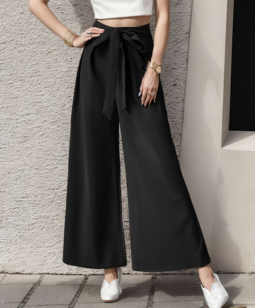 Damen Elegantes Cropped Top mit weitem Hosen-Set R&B