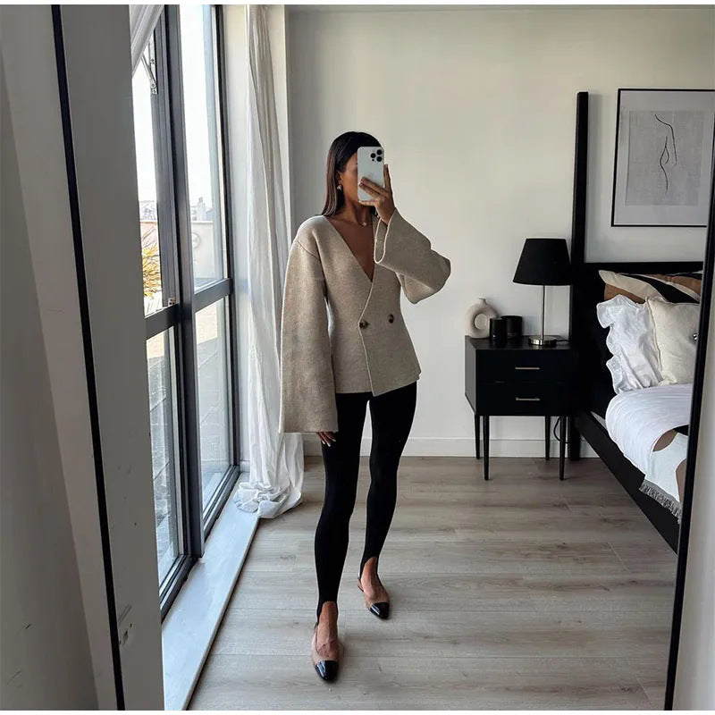 Damen Eleganter Wickelcardigan R&B