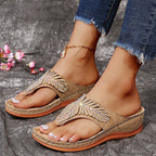 Damen Zehentrenner-Sandalen mit funkelnden Applikationen R&B