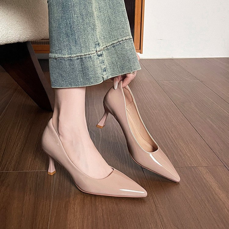 Damen Elegante Lack-Pumps mit komfortablem Blockabsatz