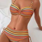 Damen Hochgeschnittener Bikini mit eleganten Seitenschnürungen R&B