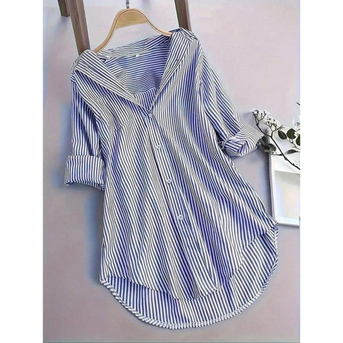 Damen lässige Hemdbluse mit Streifenmuster R&B