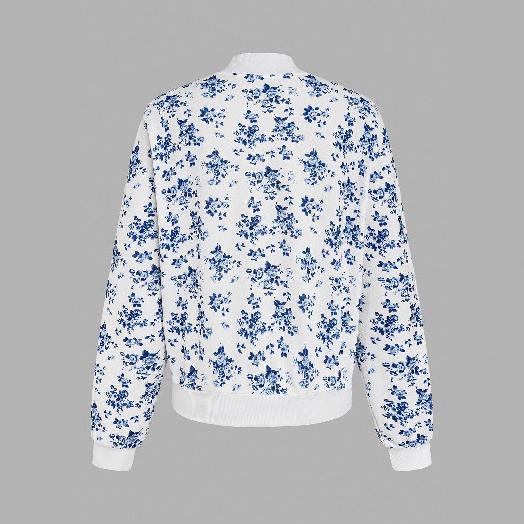 Damen Sommerliche Bomberjacke mit floralem Design R&B