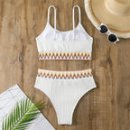 Damen Bikini-Set mit modischem Streifenmuster und hochwertigem Material R&B
