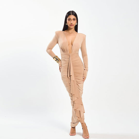 Damen Elegantes Wickelkleid mit raffinierten Drapierungsdetails R&B