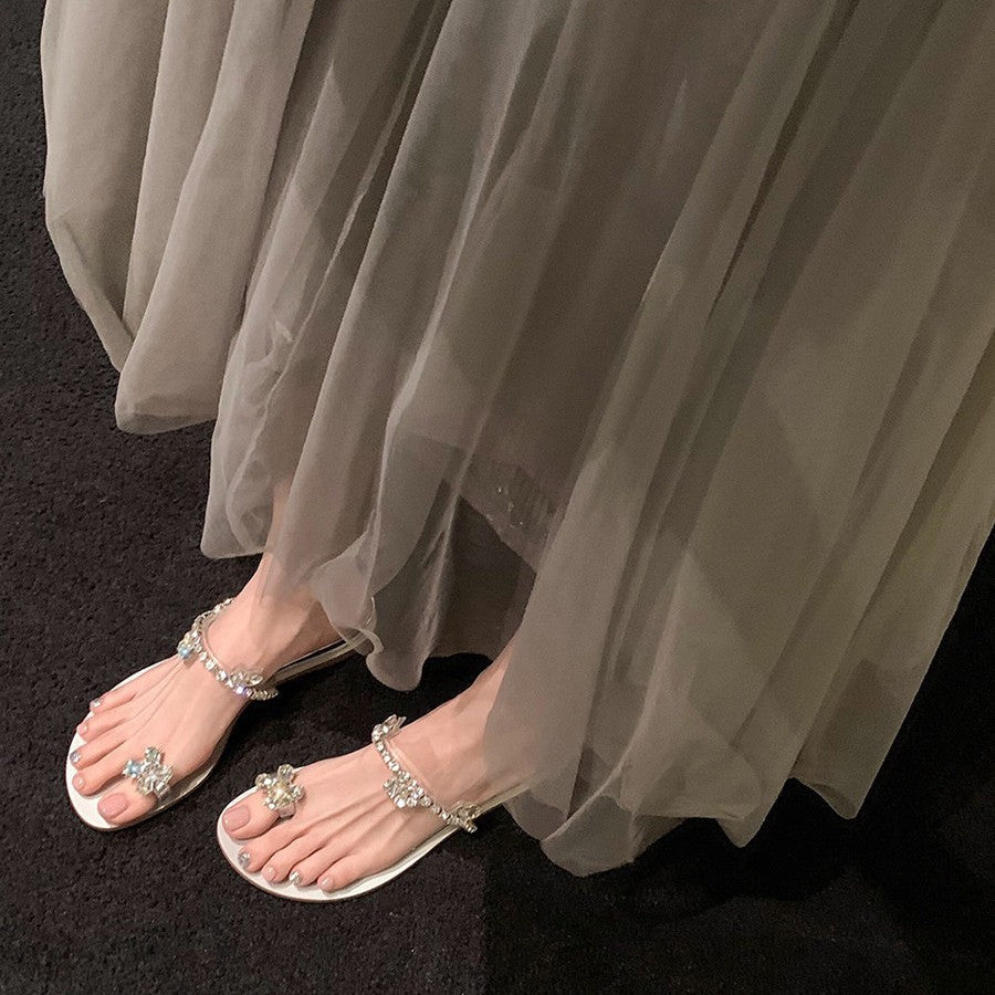 Damen Glamouröse Slippers mit funkelnden Strassdetails und komfortabler Sohle R&B