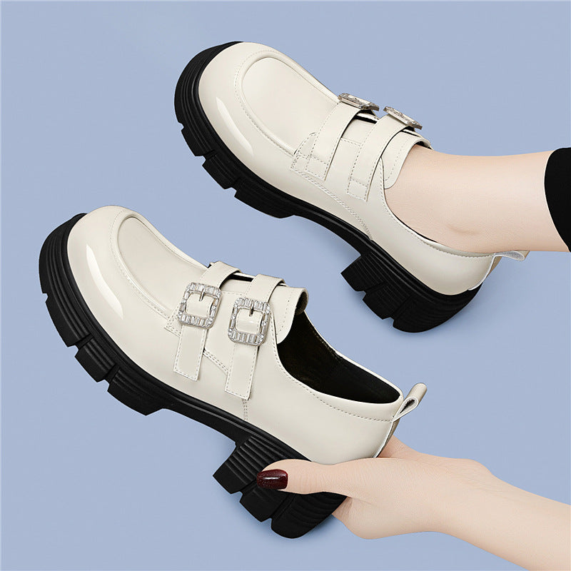 Damen Modische Plateau-Schnürschuhe mit doppeltem Riemenverschluss R&B