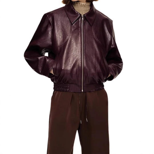 Damen Kunstlederjacke mit modischem Oversize-Schnitt und elastischem Bund R&B
