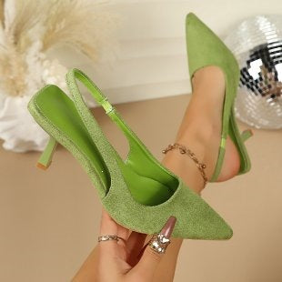 Damen Elegante Slingback-Pumps mit glänzendem Riemendesign R&B