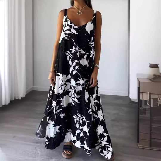 Damen Maxikleid mit floralem Muster und fließendem Schnitt R&B