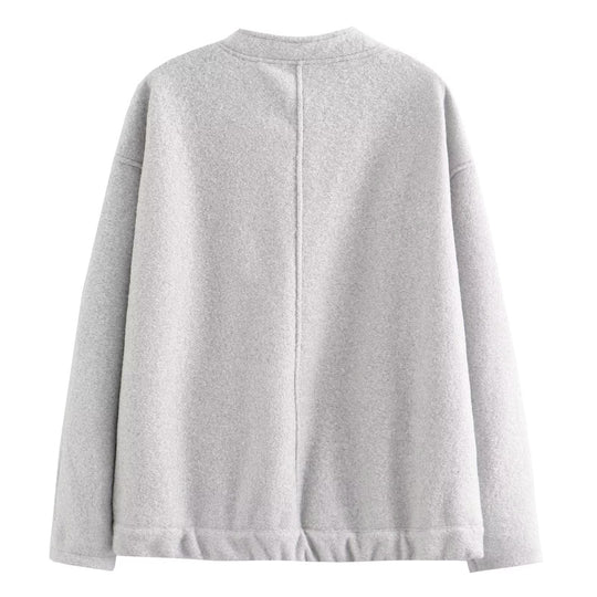 Damen gemütliche und stylische Fleecejacke mit großen aufgesetzten Taschen R&B