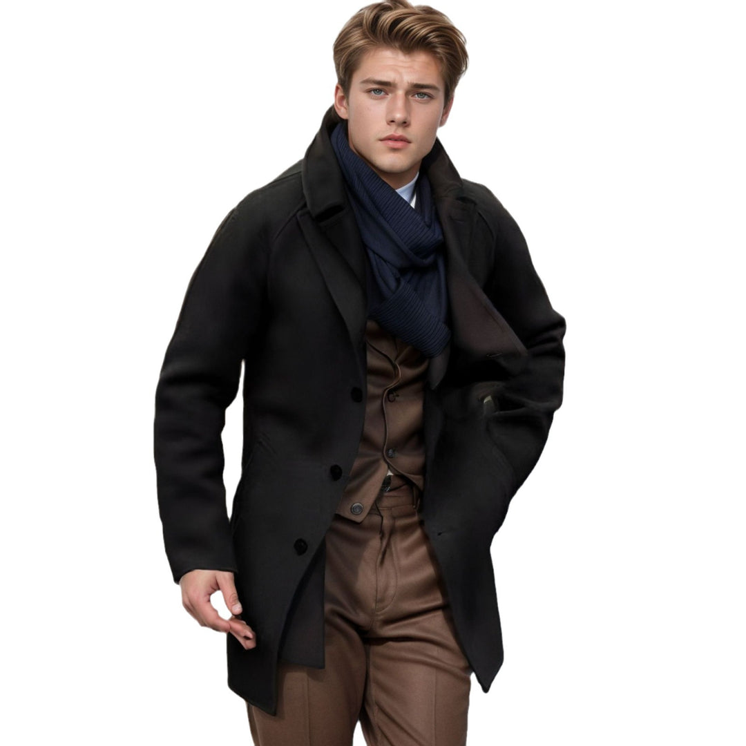 Herren lässiger Dufflecoat mit schickem Stehkragen und praktischen Taschen R&B