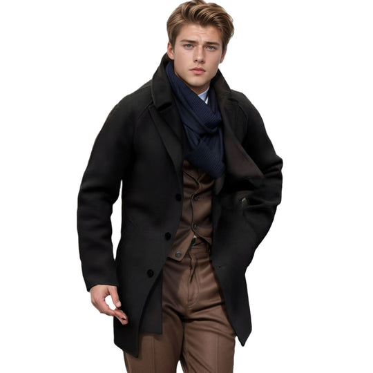 Herren lässiger Dufflecoat mit schickem Stehkragen und praktischen Taschen R&B