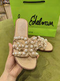Damen modische Sandalen mit perlverzierten Riemen R&B
