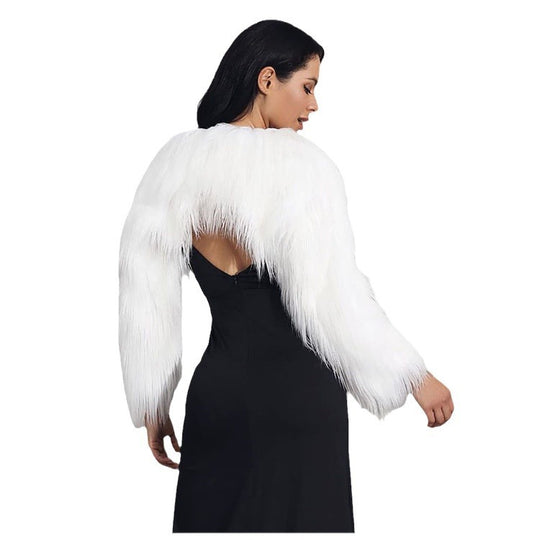 Damen Extravaganter Kunstpelzbolero mit elegantem Schnitt R&B