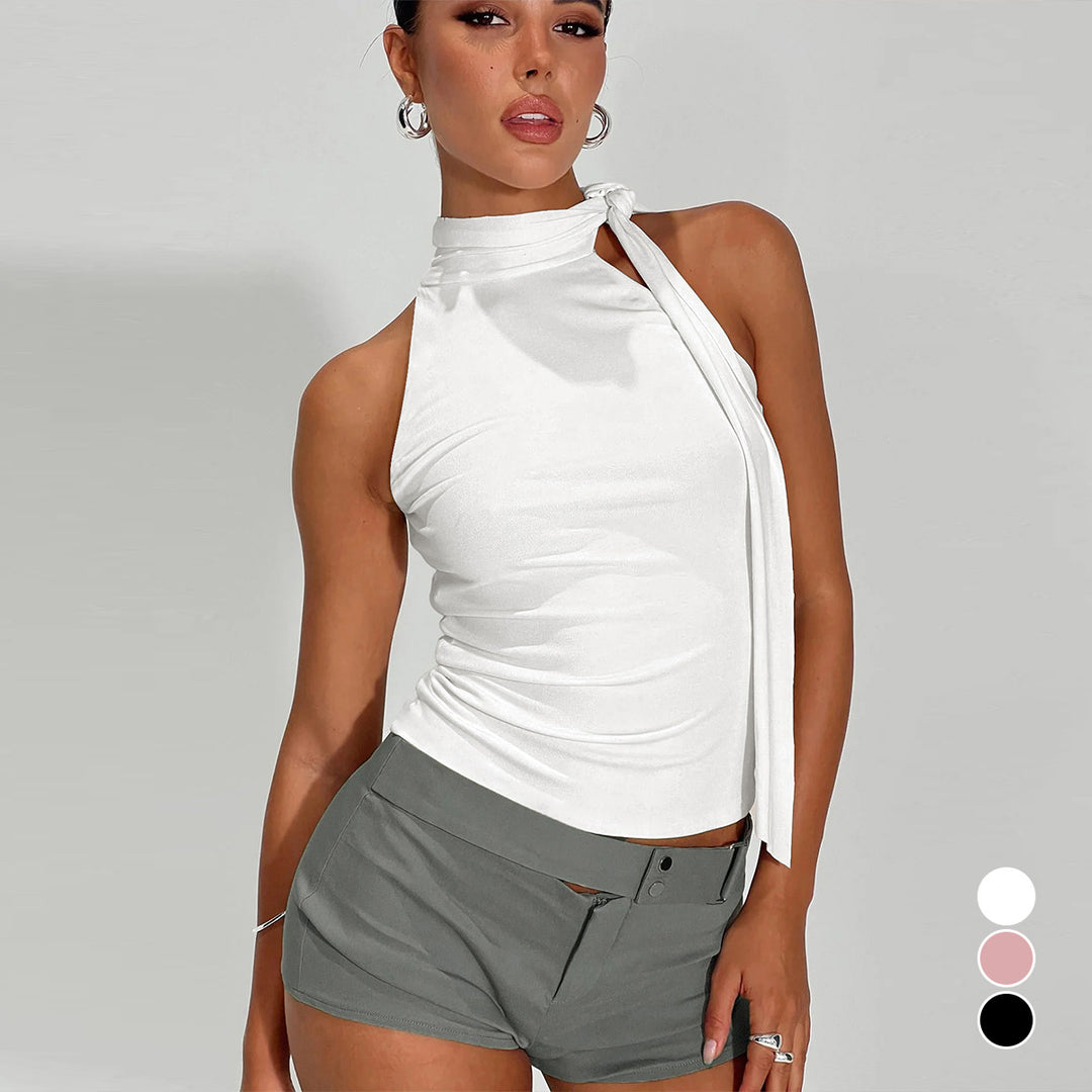 Damen elegantes Top mit femininer Schleifenoptik R&B