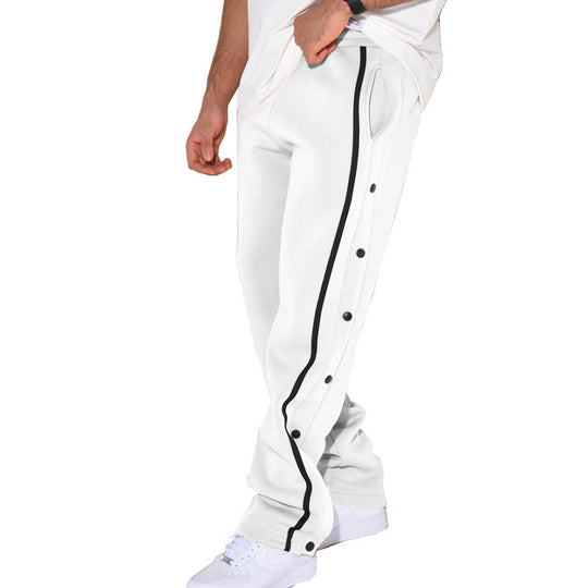Herren Sportliche Jogginghose mit Druckknopfdetails an der Seite R&B