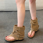 Damen Fashionable Zehentrenner-Stiefel mit Verzierungen und flexiblem Riemendesign R&B