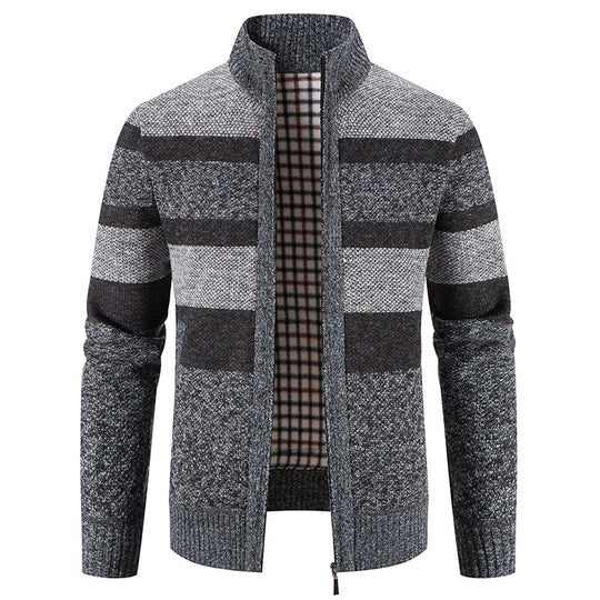 Herren modische Strickjacke mit einem modernen und vielseitigen Karomuster R&B