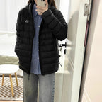 Damen gesteppte Winterjacke mit hohem Kragen und praktischen Seitentaschen