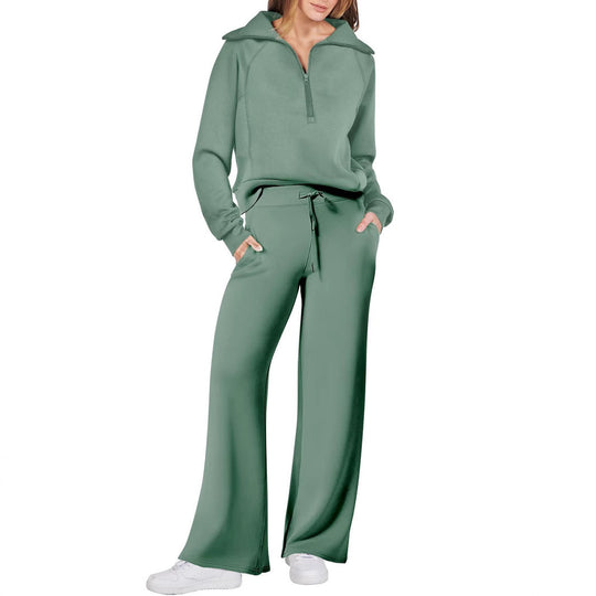 Damen elegantes Freizeitset mit hochgeschlossenem Kragen R&B