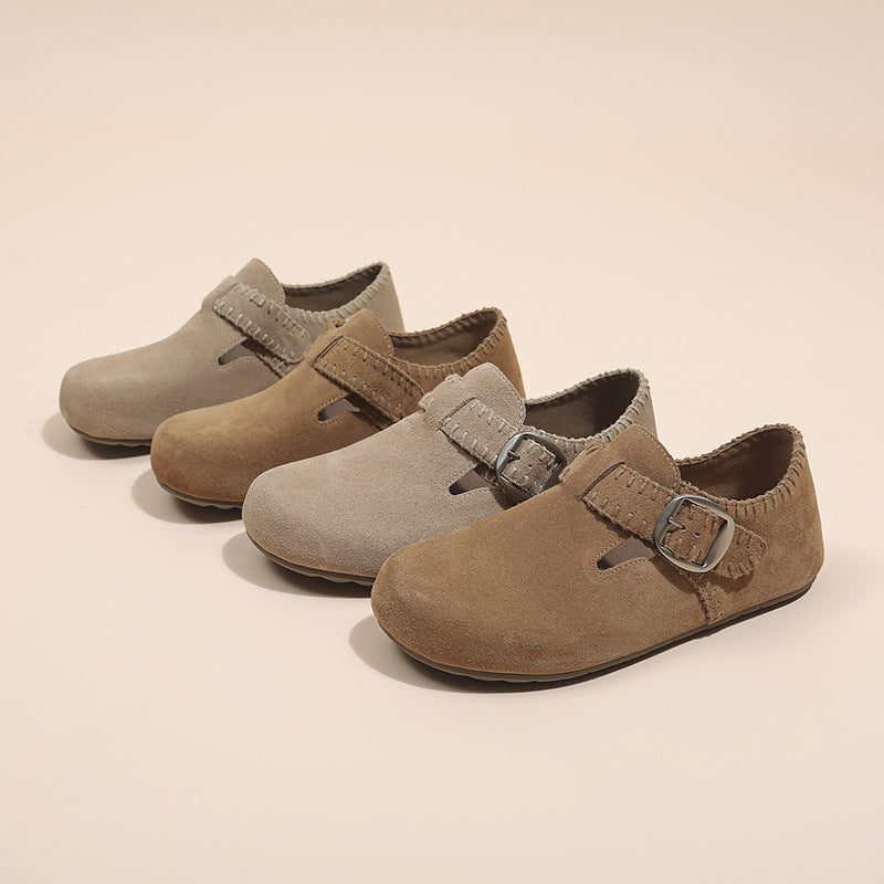 Damen Clogs aus weichem Wildleder mit verstellbarem Riemen R&B