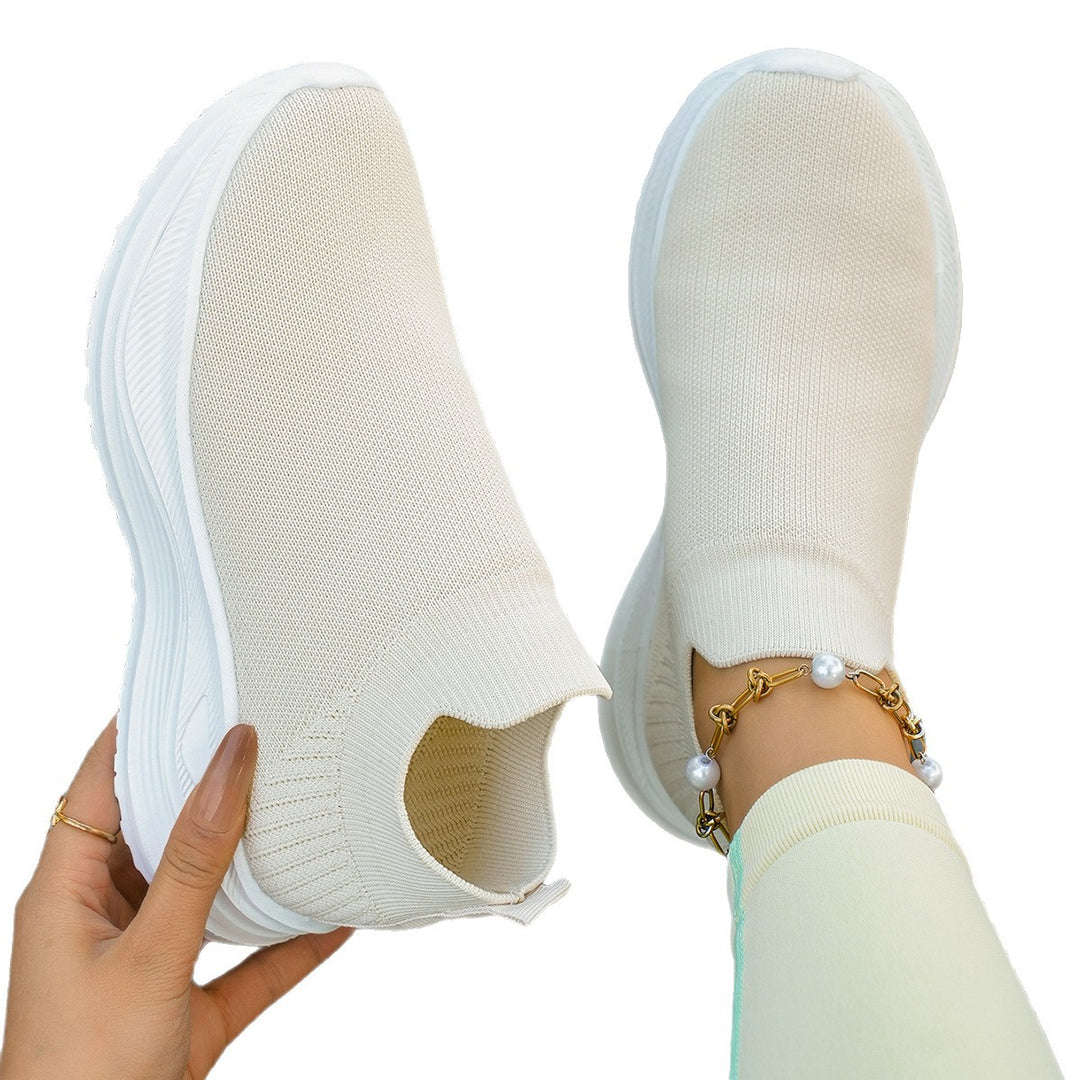 Damen sportliche Slip-On Sneakers mit atmungsaktivem Obermaterial und dämpfender Sohle R&B