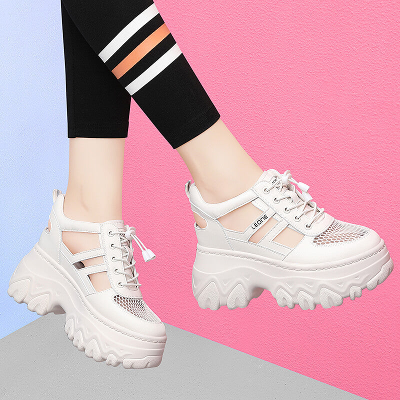 Damen trendige Plateau-Sneaker R&B