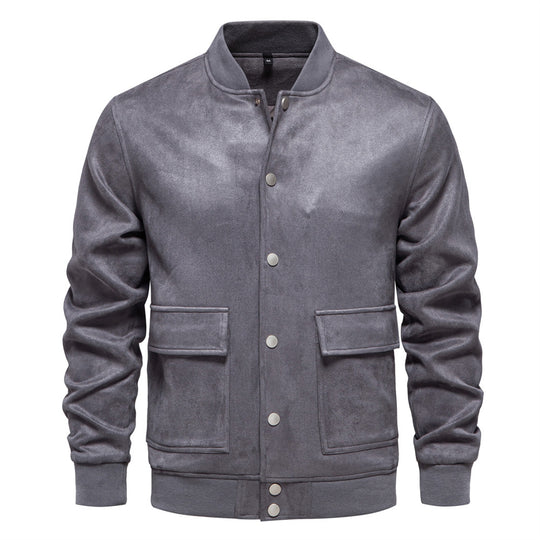 Herren leichter Kunstleder-Jacke mit praktischen Taschen R&B
