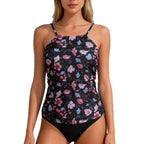 Damen Tankini-Oberteil mit floralem Design und modischen Rüschendetails R&B