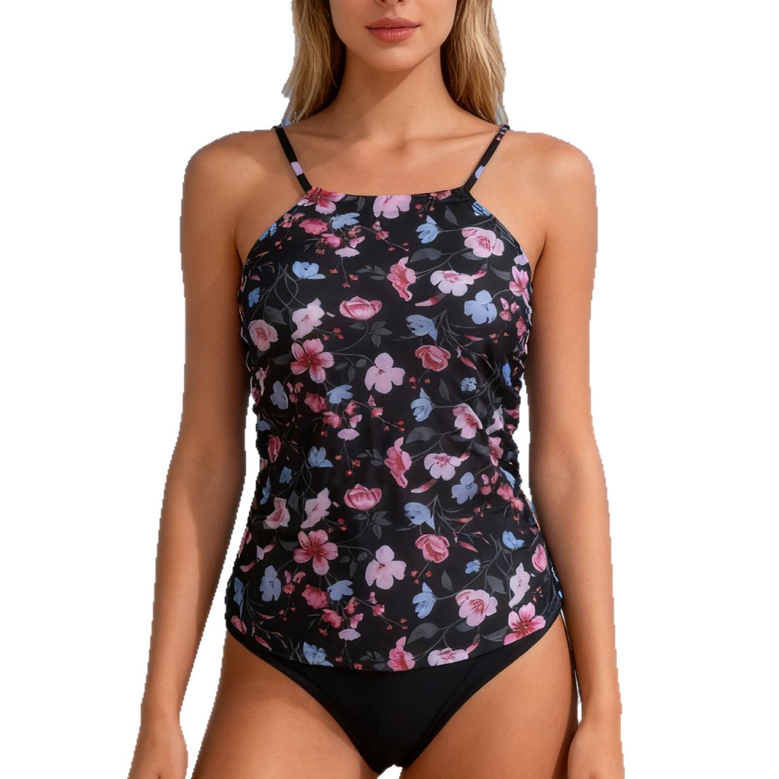 Damen Tankini-Oberteil mit floralem Design und modischen Rüschendetails R&B