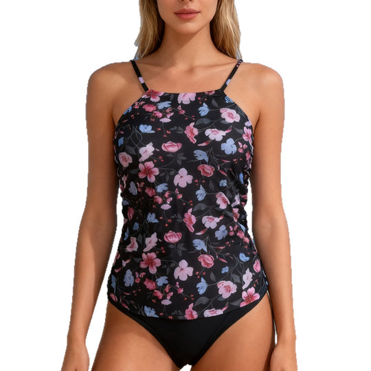 Damen Tankini-Oberteil mit floralem Design und modischen Rüschendetails R&B