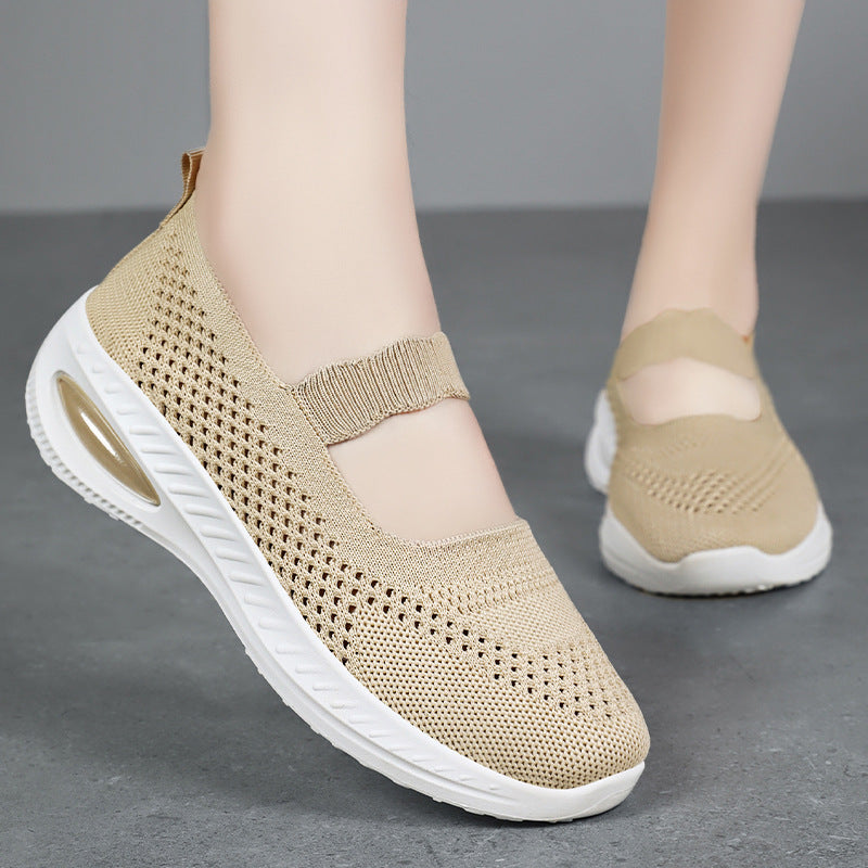 Damen Atmungsaktive Freizeit-Sneaker mit elastischem Riemen R&B