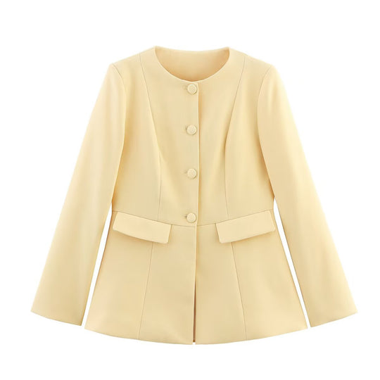 Damen elegante Blazerjacke mit schickem Taillenschnitt R&B