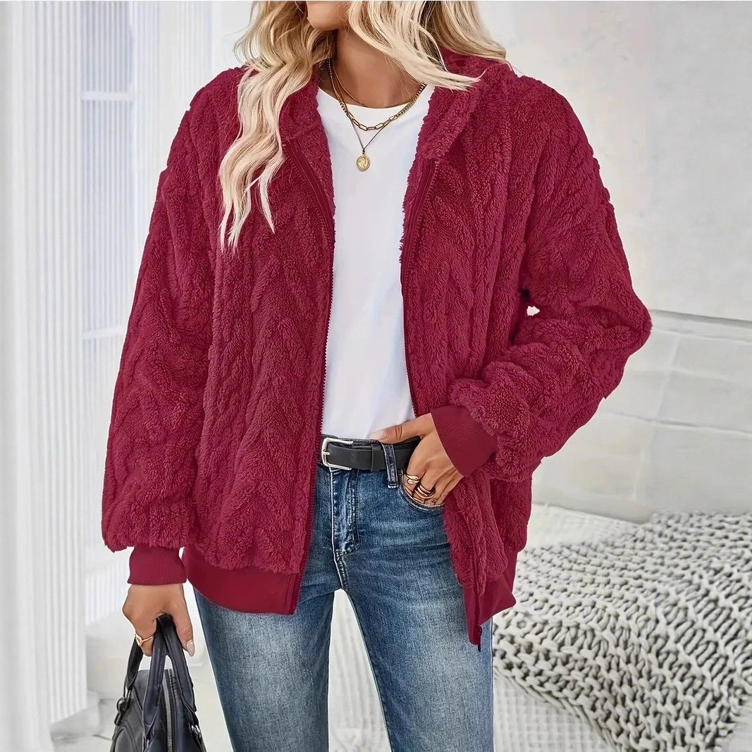 Damen Fleece-Jacke mit Struktur R&B