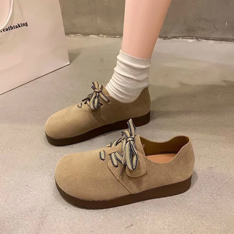 Damen Komfortable Veloursleder-Sneaker mit modischem Schnürdesign R&B