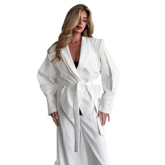 Damen Eleganter Blazer mit strukturierten Ärmeln R&B