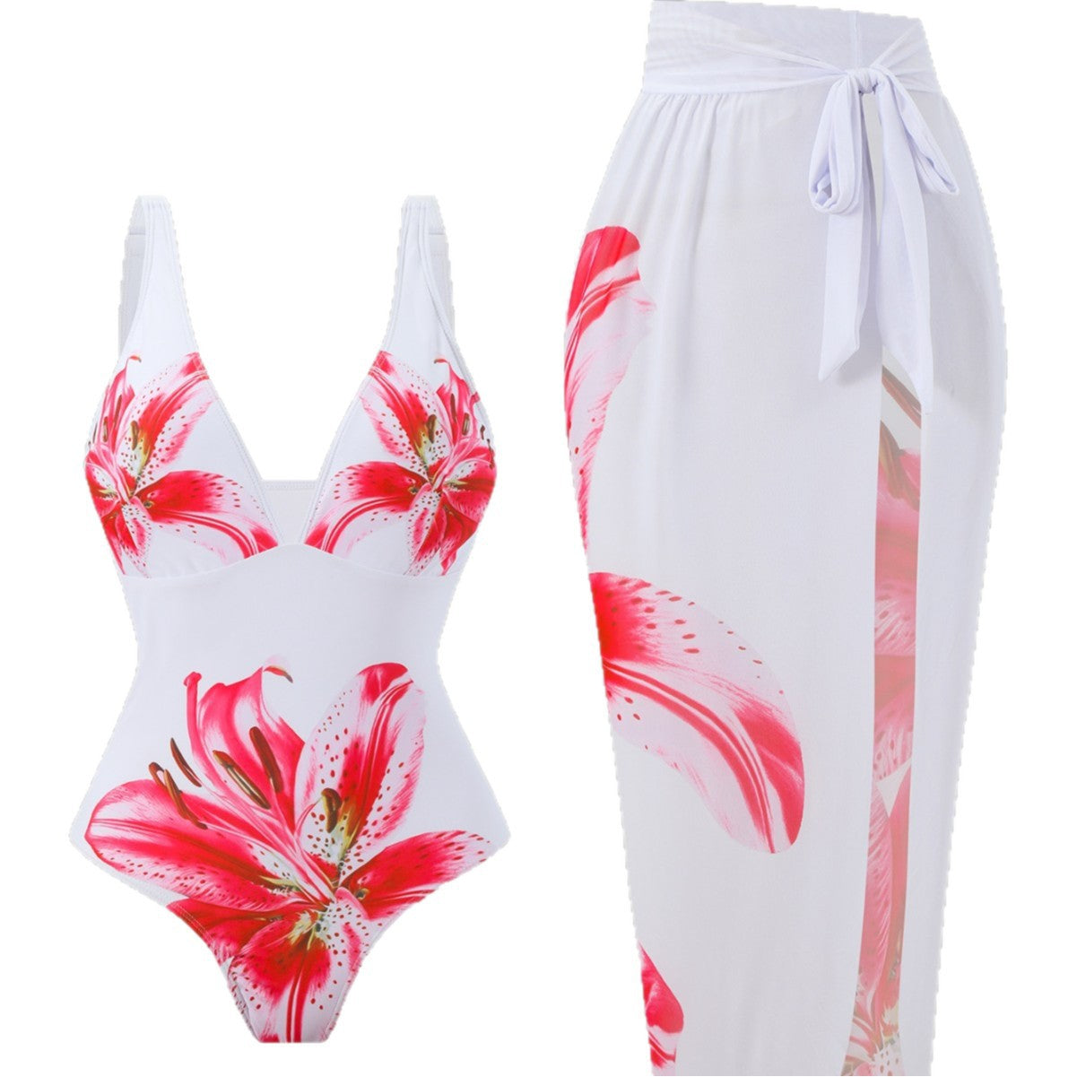 Damen Bademode-Set mit elegantem Blumenmuster R&B