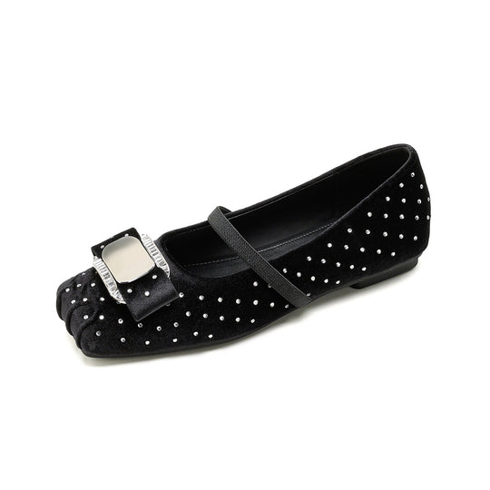 Damen Chice Ballerinas mit eleganter Schnalle und Strass-Applikationen R&B