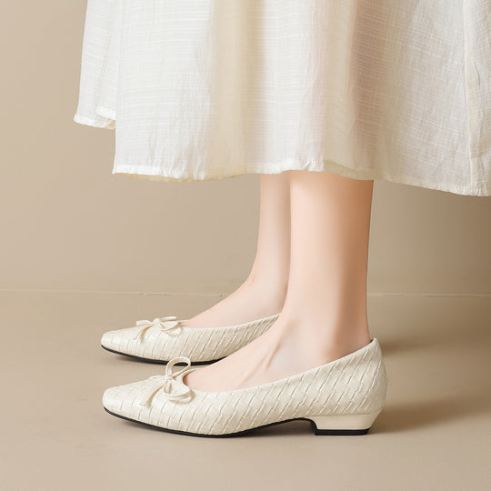 Damen Ballerinas mit hochwertigem geflochtenem Design und zartem Schleifendetail R&B
