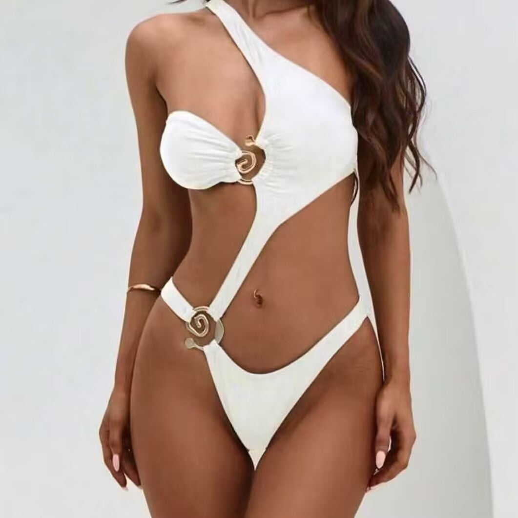 Damen Trendiger Einteiler Badeanzug R&B