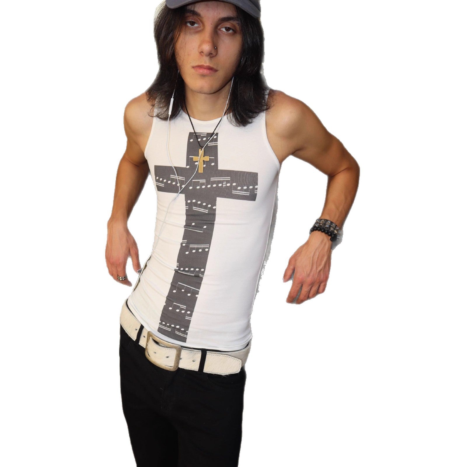 Damen Tanktop mit kreativem Noten-Design und figurbetontem Schnitt R&B