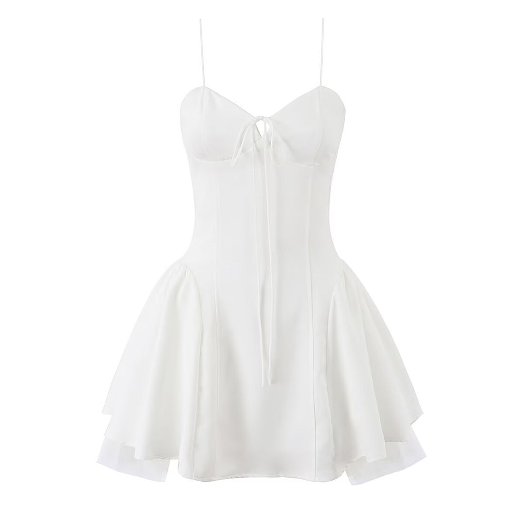 Damen Wickelkleid mit eleganter Schleifenverzierung und voluminösem Rock R&B