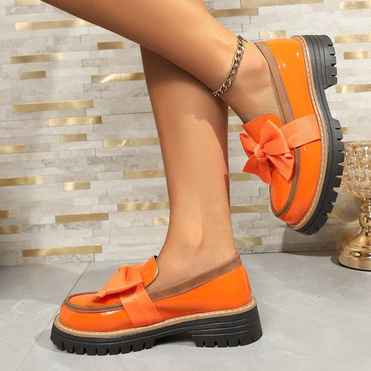 Damen Modische Loafers mit dekorativem Schleifendetail R&B