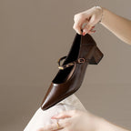 Damen Elegante Sling-Pumps mit modischem Kettenriemen und komfortablen Blockabsatz R&B