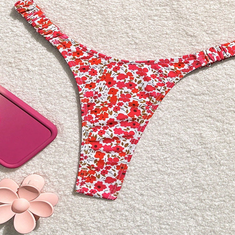 Damen Triangel-Bikini mit floralem Design und verstellbaren Trägern R&B 1778573308
