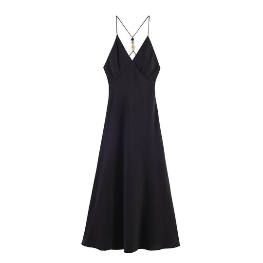 Damen Maxikleid mit verstellbaren Trägern und elegantem Rückenausschnitt R&B