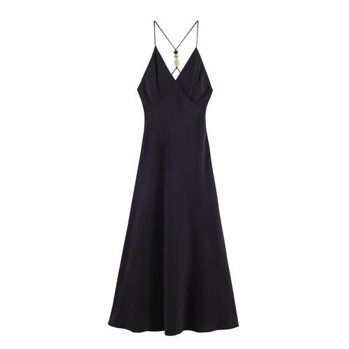 Damen Maxikleid mit verstellbaren Trägern und elegantem Rückenausschnitt R&B