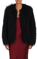 Damen Flauschige Kunstpelzjacke mit voluminösen Ärmeln